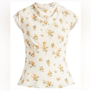 REFORMATION Bettie Floral Cap Sleeve Top, Size 4